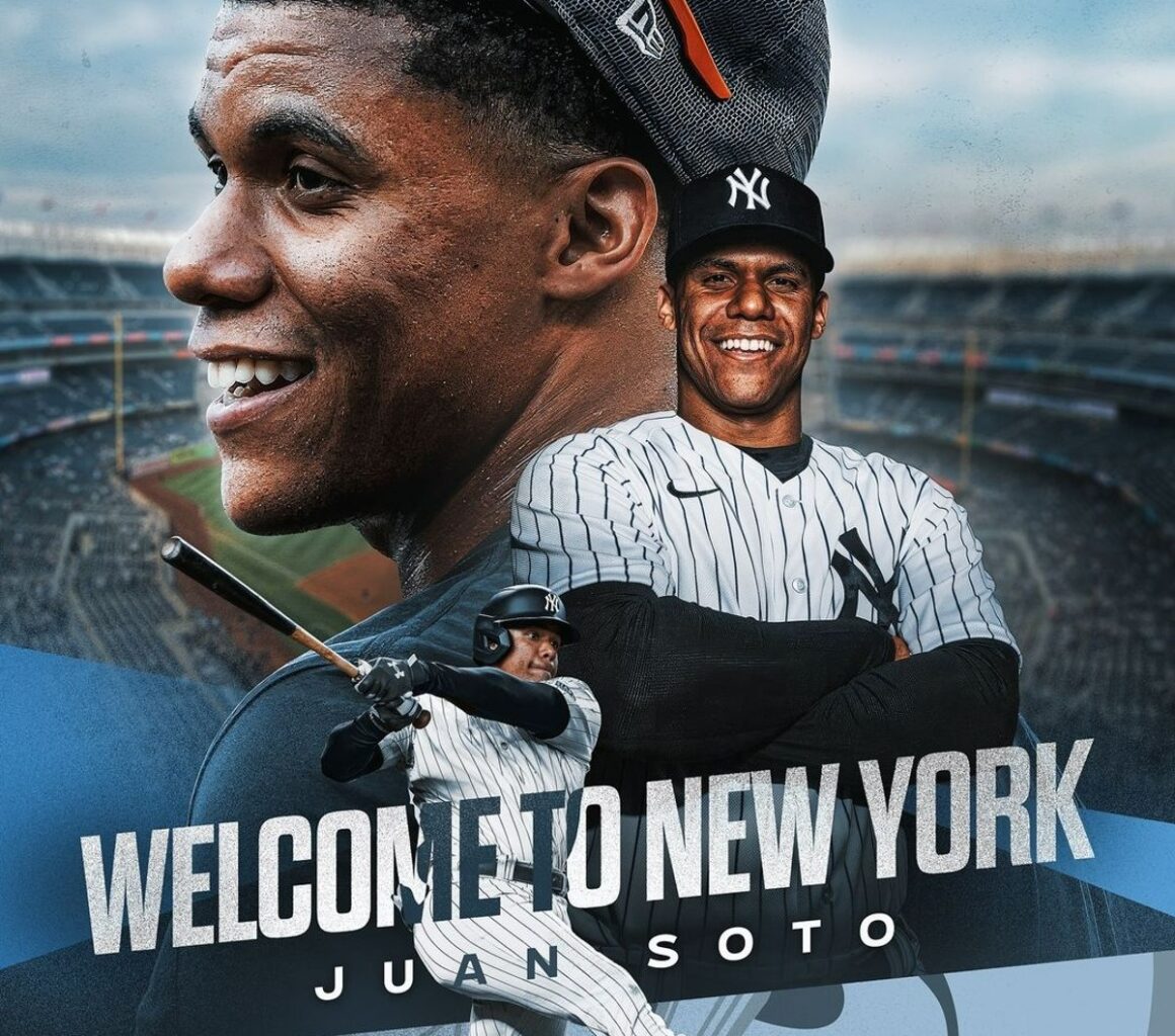 Los Yankees adquirieron a Juan Soto mediante canje el 5 de diciembre de 2023.