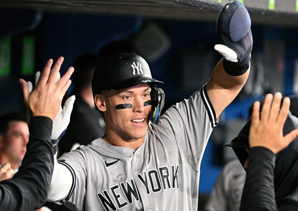 Aaron Judge after hitting 61st home run