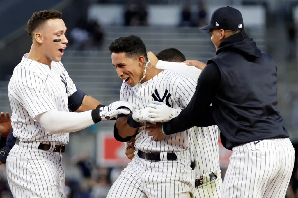 Aaron Judge with Oswaldo Cabrera