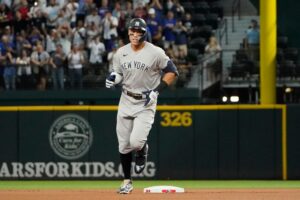 Aaron Judge after hitting his 62nd home run.