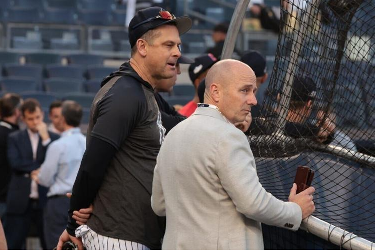 Cashman and Boone at Yankee Stadium