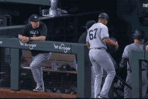 Aaron Judge slams helmet in frustration as Yankees beat Rangers 5-4 in DH opener