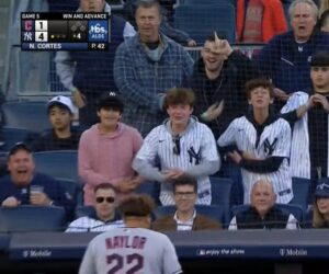 A fan taunting Josh Naylor