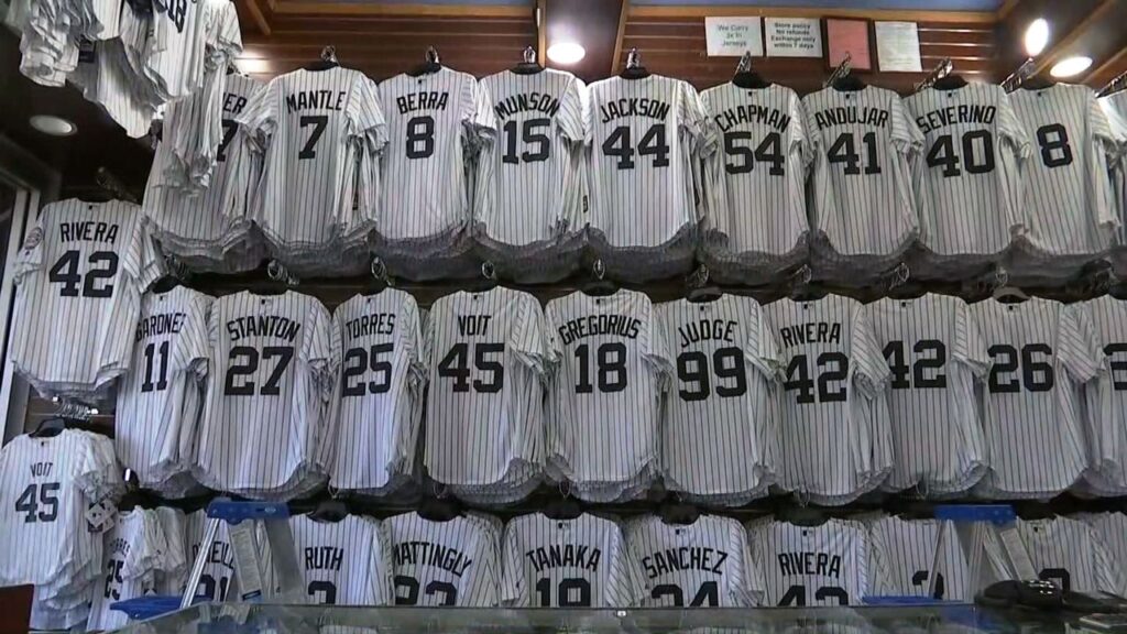 A store selling Yankees sportwear