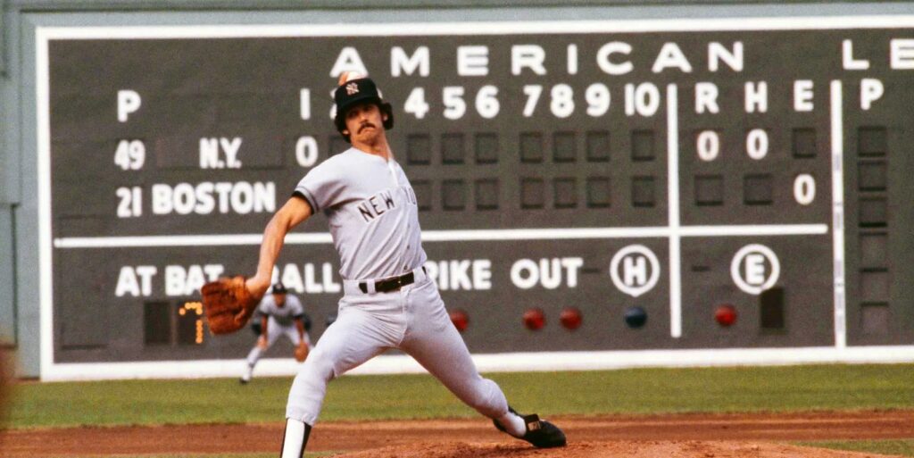 Ron Guidry, Yankees starting pitcher in a 1978 game against the Red Sox.