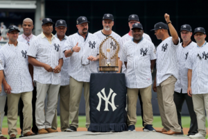 The 1998 New York Yankees were honored in a ceremony at Yankee Stadium on August 18, 2018.