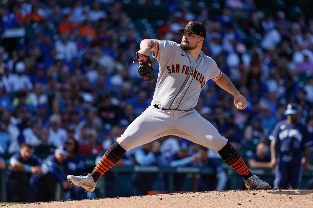 Carlos Rodon is playing for the SF Giants against the Indians.