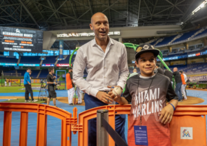 Yankees' great Derek Jeter with a Miami fan.