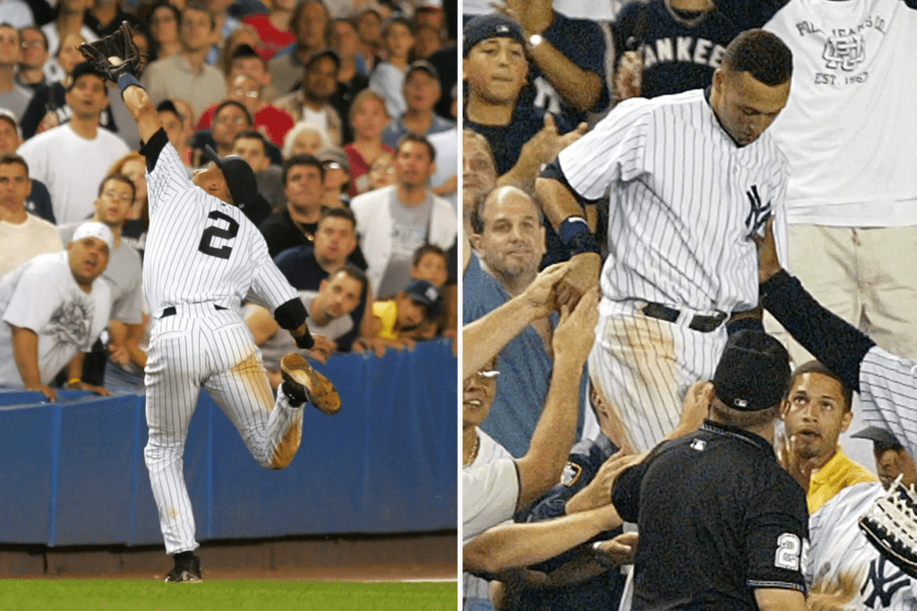 Derek Jeter ran into the crowd on July 1, 2004.