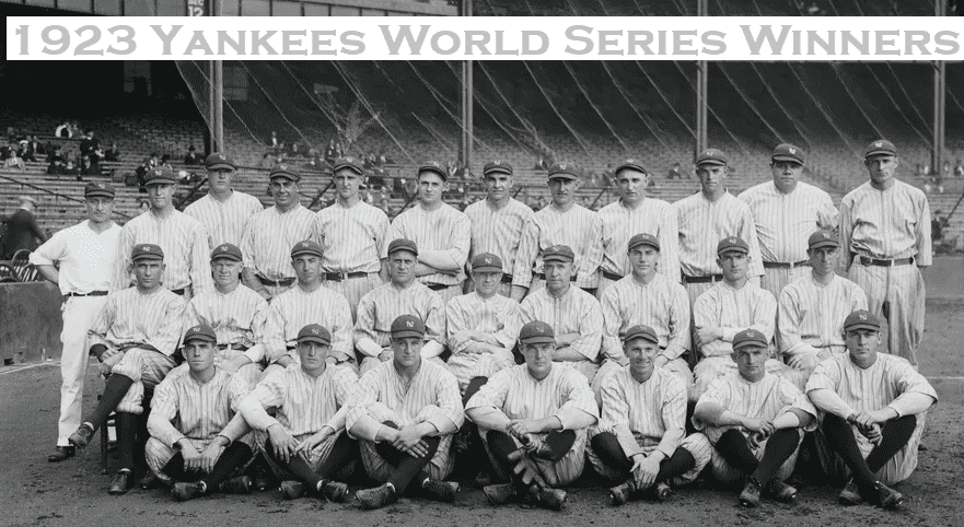 El equipo de los New Yankees en las Series Mundiales de 1923