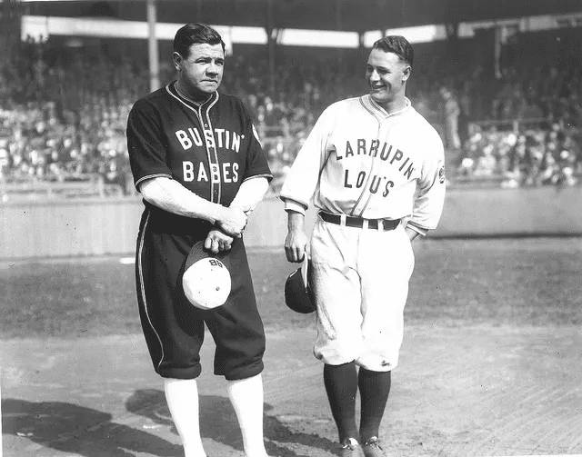 Lou Gehrig Jimmie Foxx and Babe Ruth 1927 