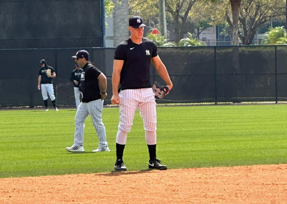 Yankees captain Aaron Judge during training on Feb 09, 2023.