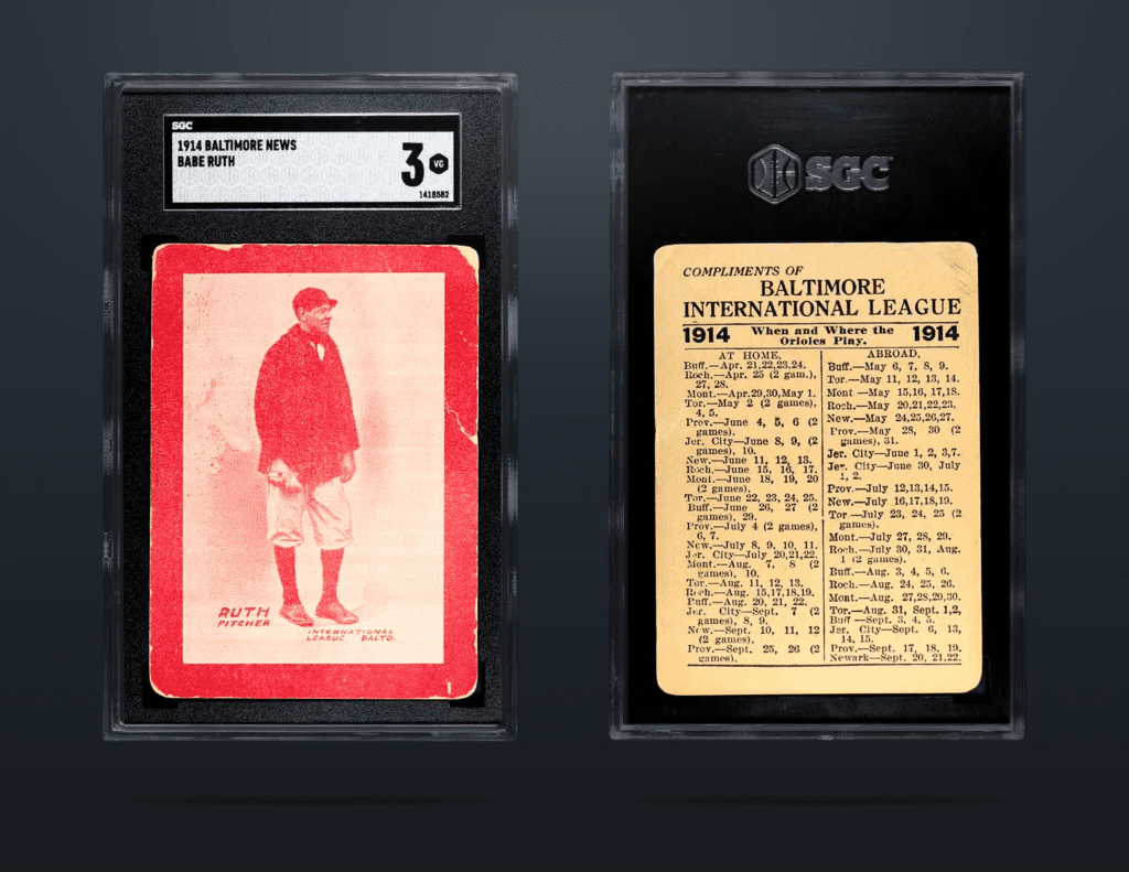 1914 Baltimore Babe Ruth Tarjeta de béisbol