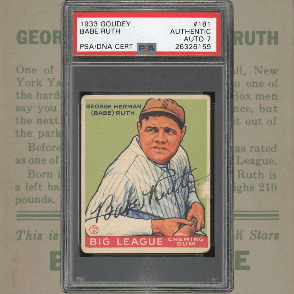 A 1933 Babe Ruth Baseball Card