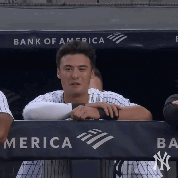 Aaron Judge is seen with Anthony Volpe, April 14, 2022.