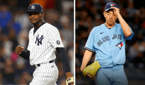 Domingo German of the New York Yankees and Yusei Kikuchi of the Toronto Blue Jays