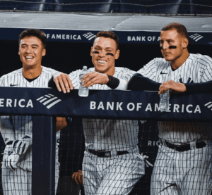 Yankees' Anthony Volpe is with Aaron Judge and Anthony Rizzo at Yankee Stadium.