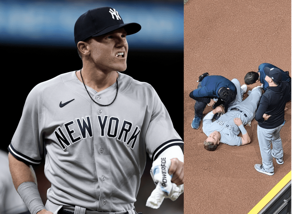 Jake Bauers' Yankees debut cut short by knee injury after a jaw-dropping catch at Globe Life Field on April 30, 2023, against the Rangers.