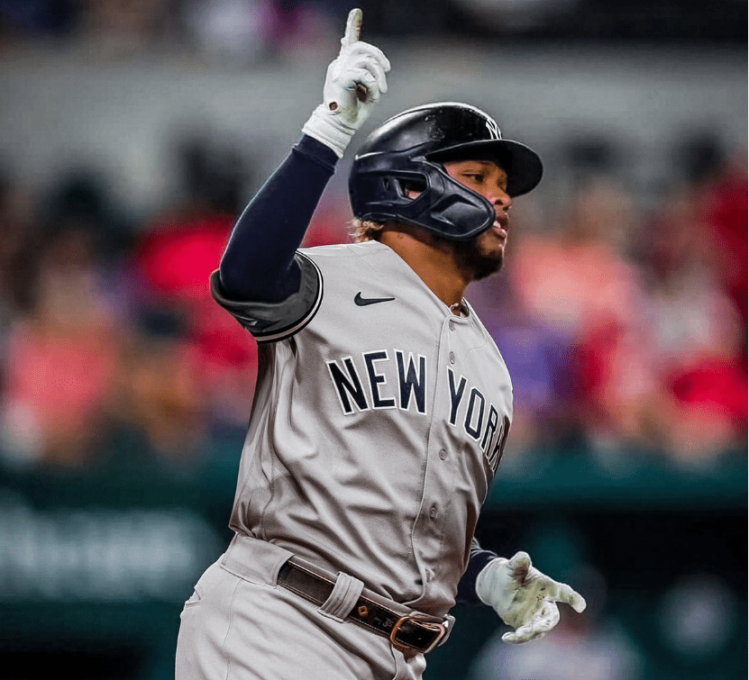 Willie Calhoun is seen during the Yankees game against the Guardians on April 11, 2023.