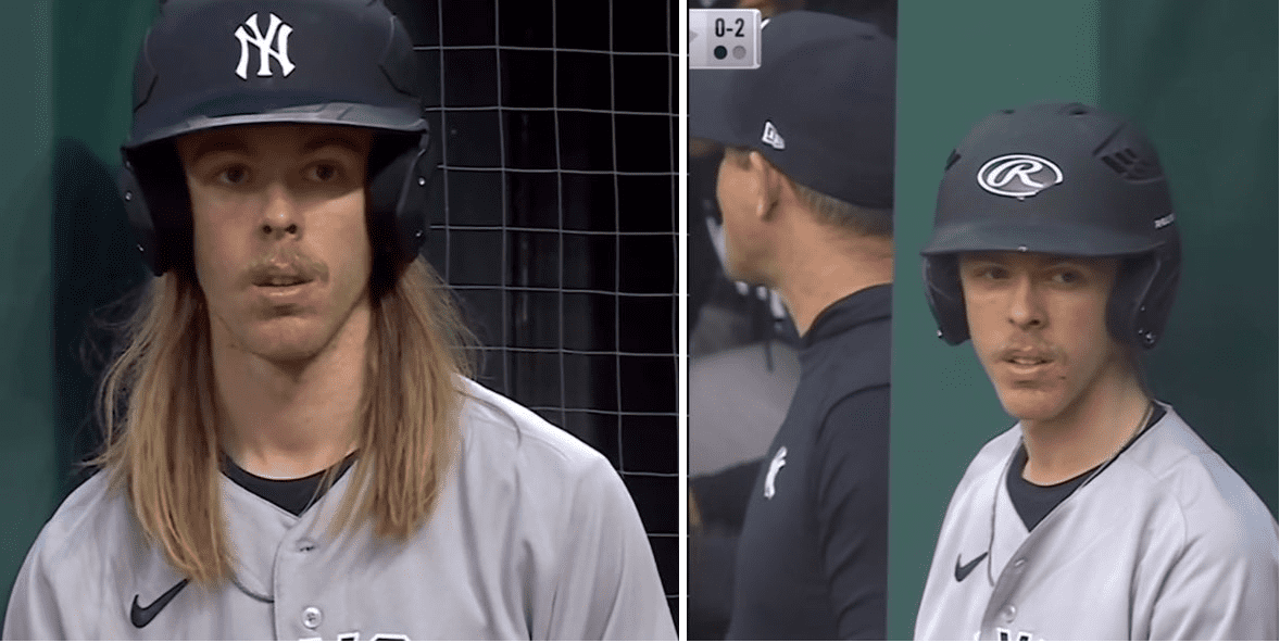 Yankees bat boy hides long hair after uproar over breaking team rule