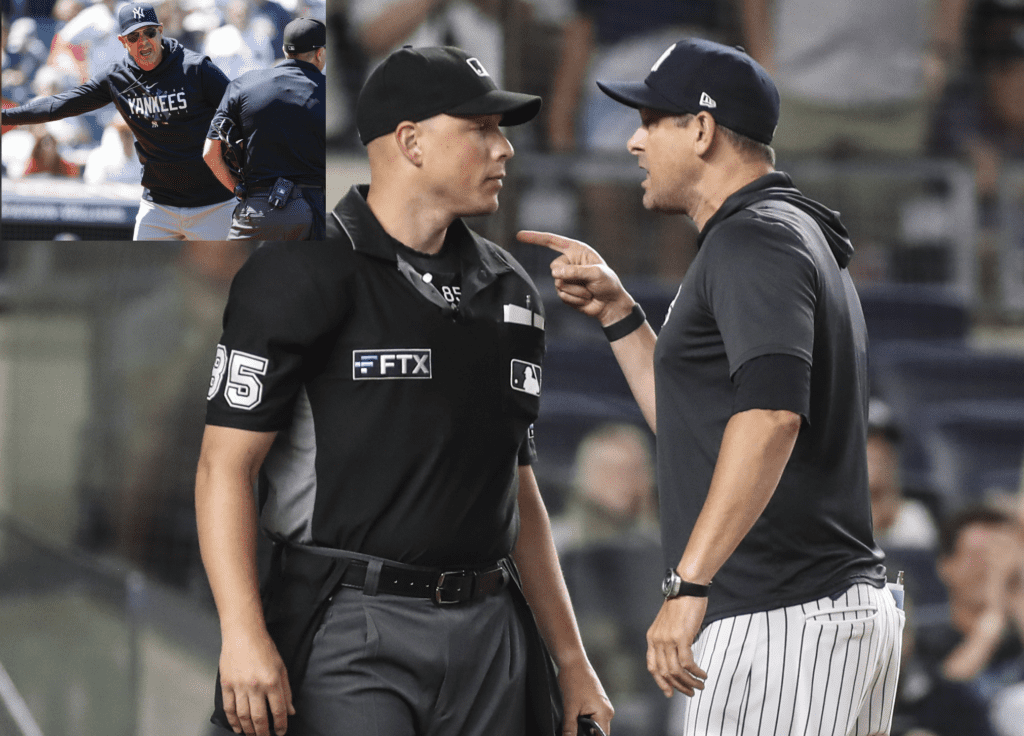 Yankees manager Aaron Boone ejected after bizarre review in first