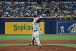 Yankees closer Ian Hamilton has his first career save against the Rays on May 6, 2023 at Tropicana Field.