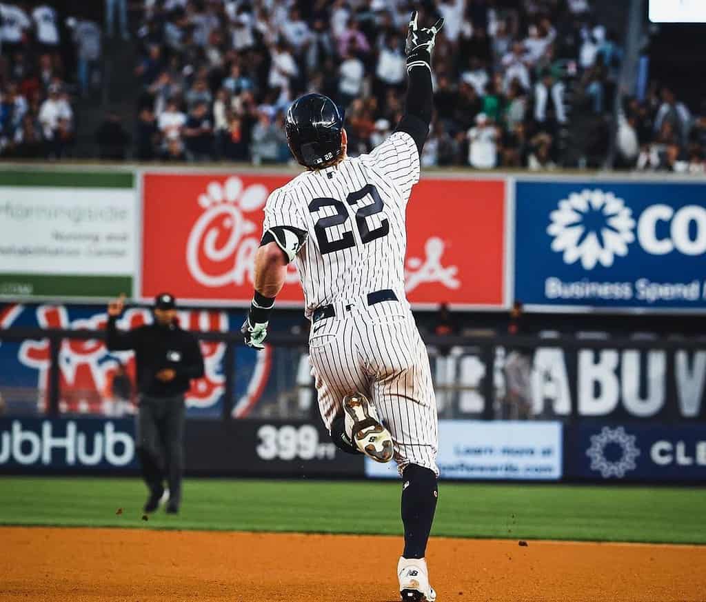 Yankees' Harrison Bader hits a two-run home run against Baltimore at Yankee Stadium on May 24, 20223.