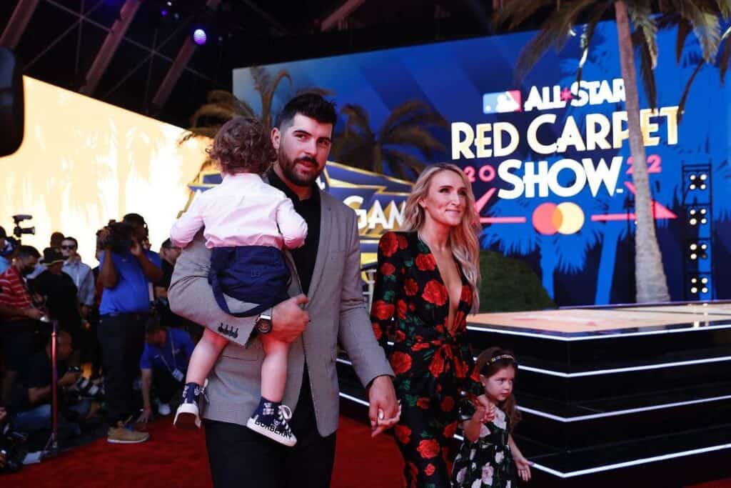 Carlos Rodon with his wife Ashley and kids