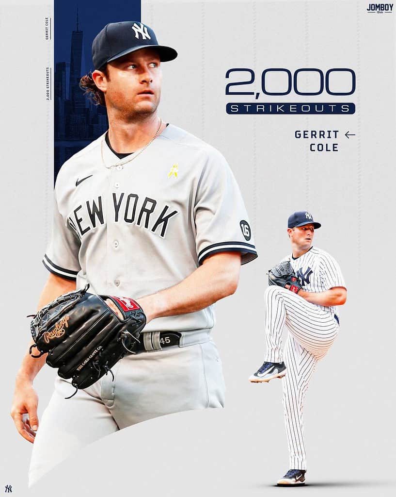 Gerrit Cole Reaches 2,000 Strikeouts, 3rd Alltime Pitcher