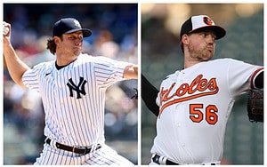 Gerrit Cole of the Yankees vs. Kyle Bradish of the Orioles.