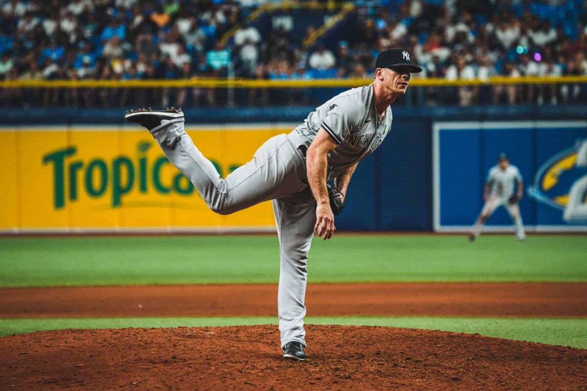 Yankees' closer Ian Hamilton is pitching against the Rays on May 6, 2023 at Tropicana Field.