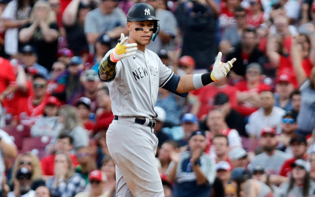 Yankees' Aaron Judge is after his performance against the Reds on May 20, 2023.