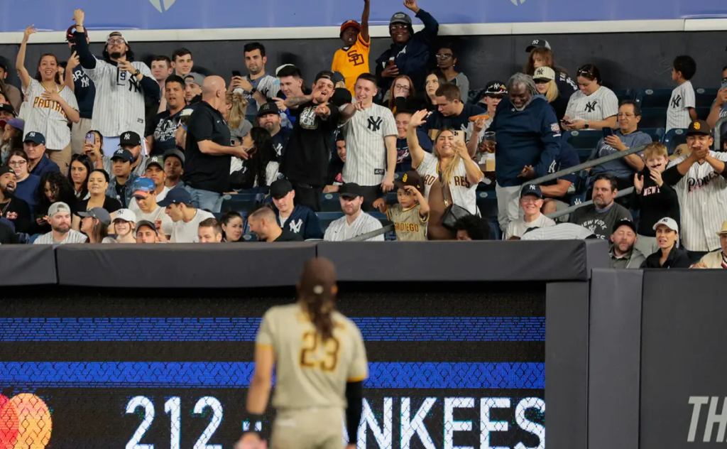 Yankees fans taunt Fernando Tatis Jr. of the Padres with steroid chants on May 27, 2023, at Yankee Stadium.