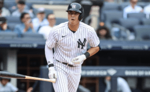 Yankees' Anthony Volpe hit his third career home run against the Guardians on May 2, 2023, at Yankee Stadium.