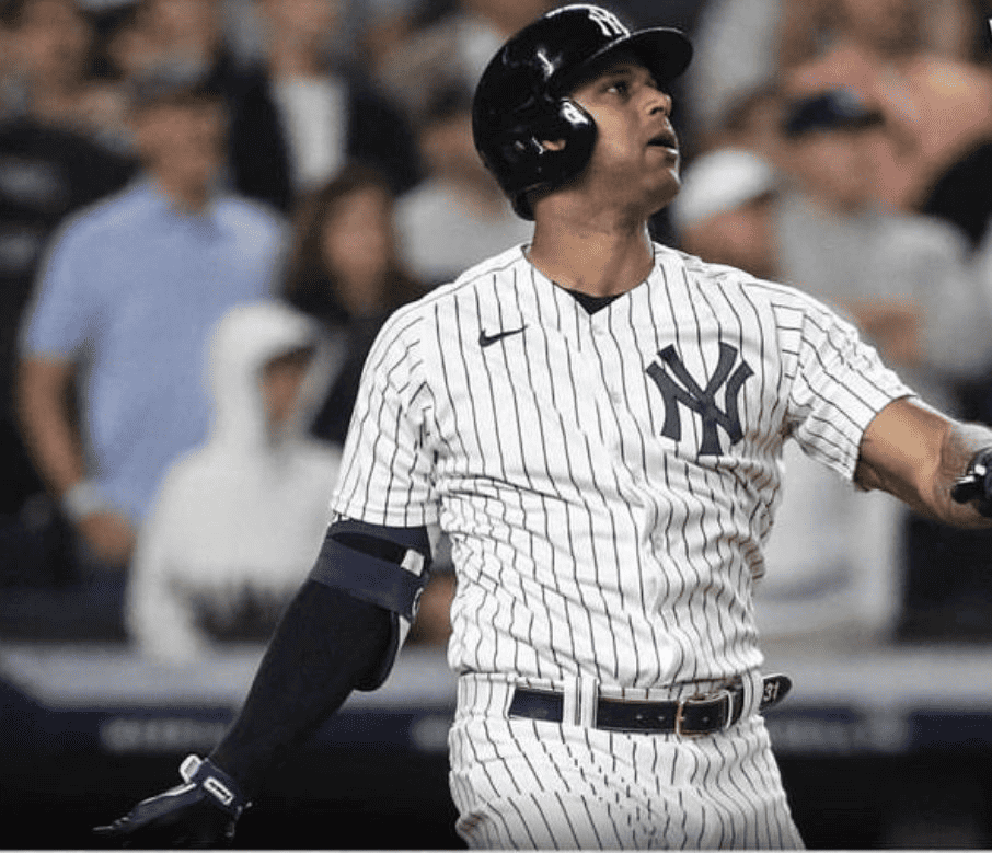 Aaron Hicks of the Yankees hit his season's first home run on May 8, 2023, at Yankee Stadium against Oakland.