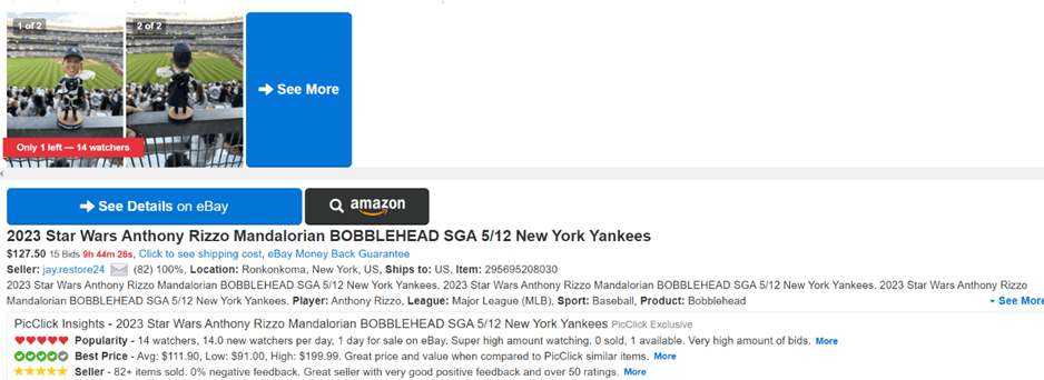Yankees Anthony Rizzo Bobblehead » Moiderer's Row : Bronx Baseball