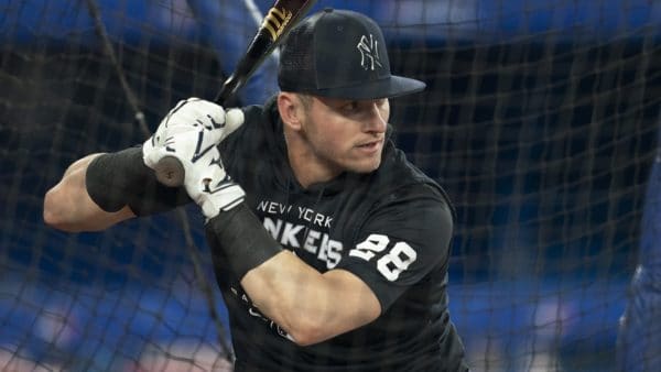 New York Yankees third baseman Josh Donaldson takes batting practice on May 2, 2022, at Rogers Centre.