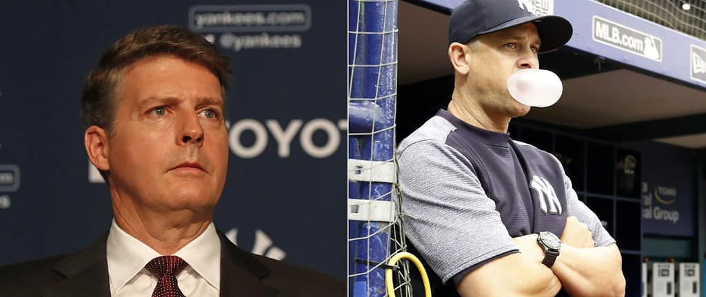 Hal Steinbrenner and Aaron Boone
