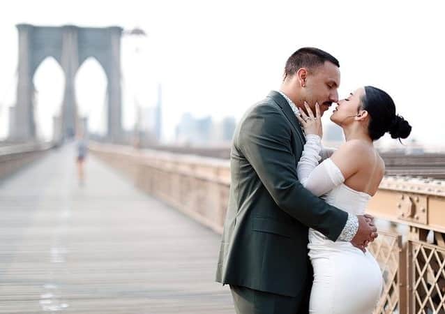 New York Yankees pitcher Nestor Cortes and fiance Alondra Esteras Russy  share an intimate moment with Instagram fans