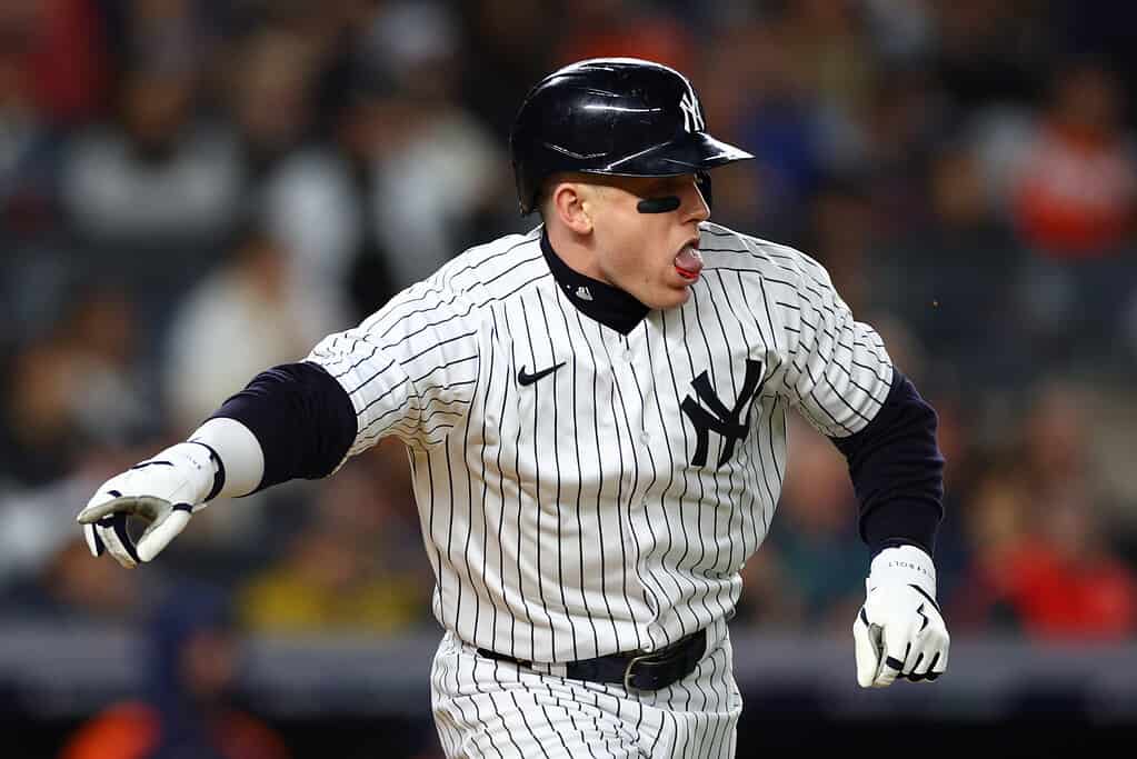 Harrison Bader in action for the New York Yankees.