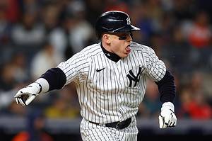 Harrison Bader in action for the New York Yankees.