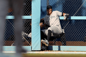Yankees captain Aaron Judge busted the bullpen door at Dodger Stadium while making a spectacular catch on June 3, 2023.