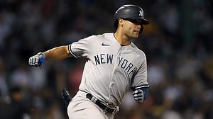 New York Yankees' Isiah Kiner-Falefa runs the bases on a two-run home run during the fifth inning of the team's baseball game against the Boston Red Sox, Saturday, Aug. 13, 2022, in Boston.