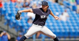 Matt Krook in action for the New York Yankees