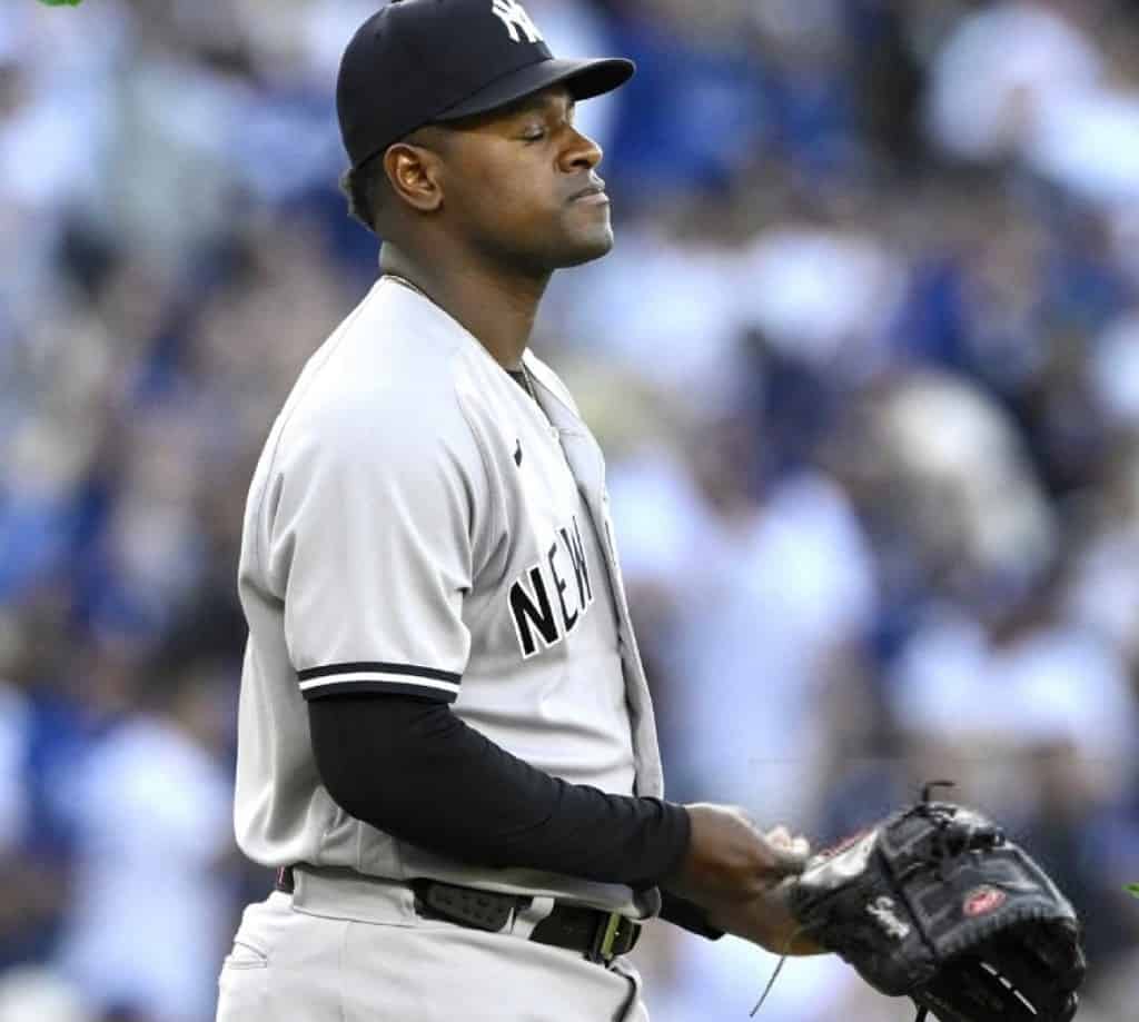 Yankees starter Luis Severino is seen during a game the Dodgers on June 2, 2023, at Dodgers Stadium.