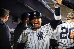 Willie Calhoun hit a home to lead the Yankees to win against Boston at Yankee Stadium, June 10, 2023.