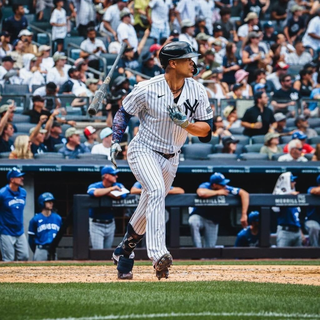 Yankees Giancarlo Stanton hit a home run to give the Yankees lead on July 22, 2023, at Yankee Stadium.