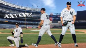 Carlos Rodon earns his first win at Yankee Stadium on July 26, 2023, vs. Mets.