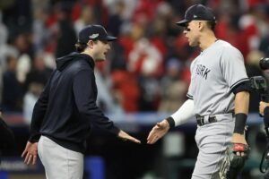 Gerrit Cole and Aaron Judge of the New York Yankees