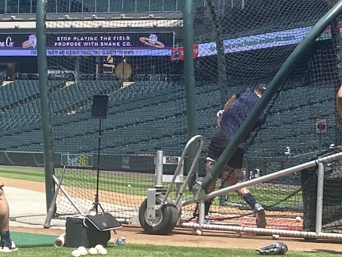 Aaron Judge taking some BP at Coors Field, on Friday, July 14, 2023.